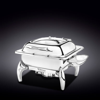 GLASS LID SQUARE CHAFING DISH WITH STAND-WL-559912/AB