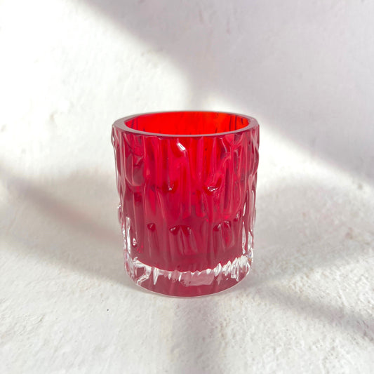 SHELL RED GLASS 7CM