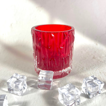 SHELL RED GLASS 7CM