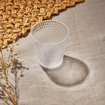 SMALL WATER GLASS 190ML - CLEAREnhance your table setting with our Small Water Glass (190ml)—a perfect blend of elegance and functionality. Crafted from high-quality glass with a beautifully textuGlass