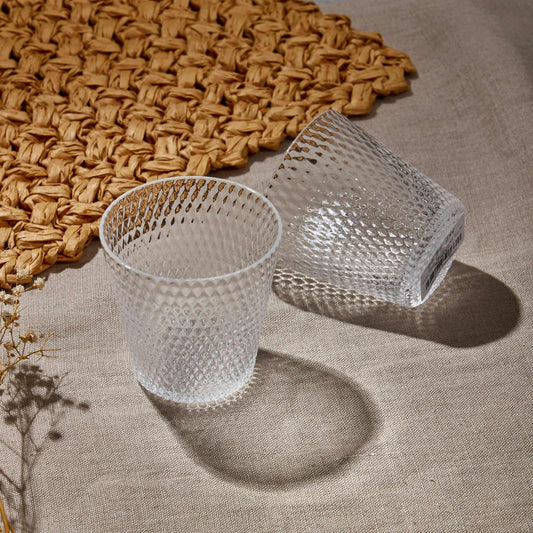 SMALL WATER GLASS 190ML - CLEAREnhance your table setting with our Small Water Glass (190ml)—a perfect blend of elegance and functionality. Crafted from high-quality glass with a beautifully textuGlass