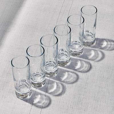 6-piece elegant glass set with sleek design for versatile beverage serving.