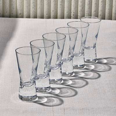 6-piece elegant glass set with sleek, minimalist design, perfect for tea or cocktails.