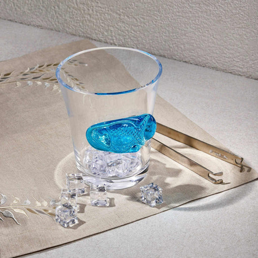 FISH SEALED GLASS - TURQUOISE BLUE, modern decorative piece.