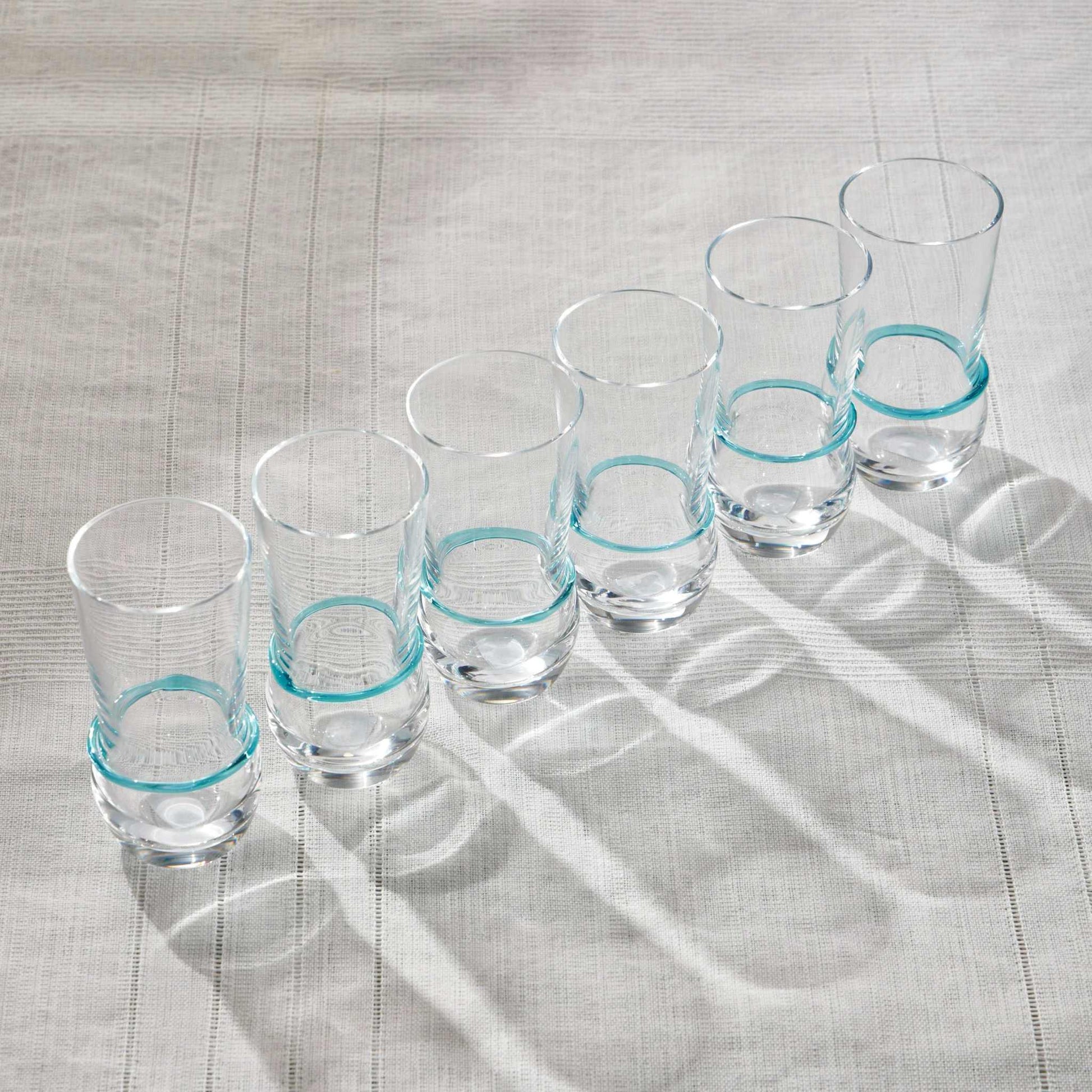 OMNIA TEA SET - 6 Piece elegant glass set for stylish tea and cocktail serving.