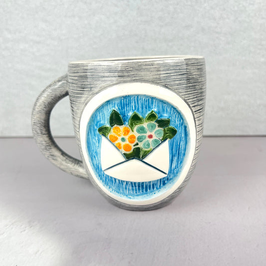 LETTER ANIMATION HANDMADE CERAMIC MUG