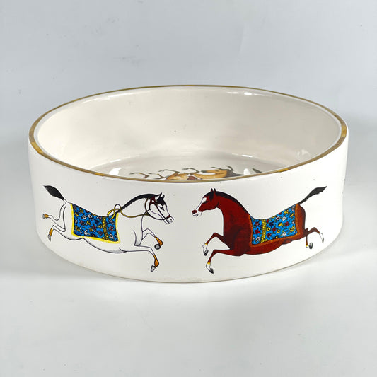 GOLD PLATED HORSE BOWL 20CM