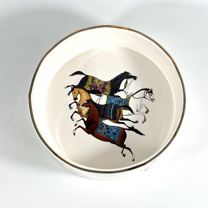 GOLD PLATED HORSE BOWL 20CM