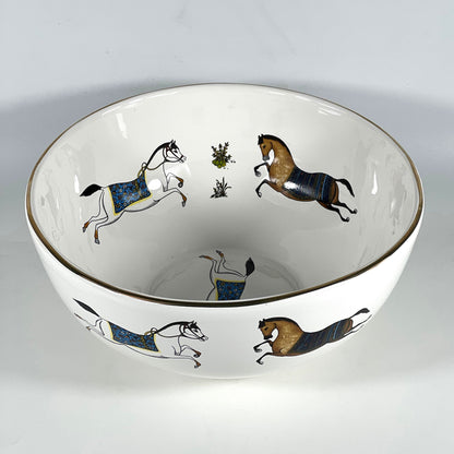 GOLD PLATED HORSE BOWL 25 CM