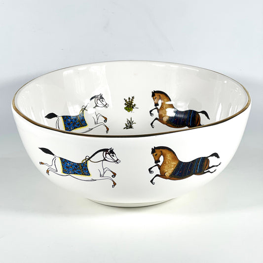 GOLD PLATED HORSE BOWL 25 CM