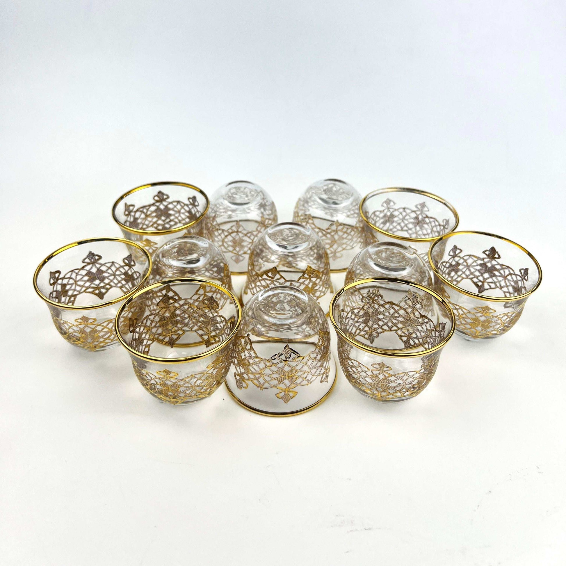 GOLD ARABIC COFFEE CUP SET OF 12
