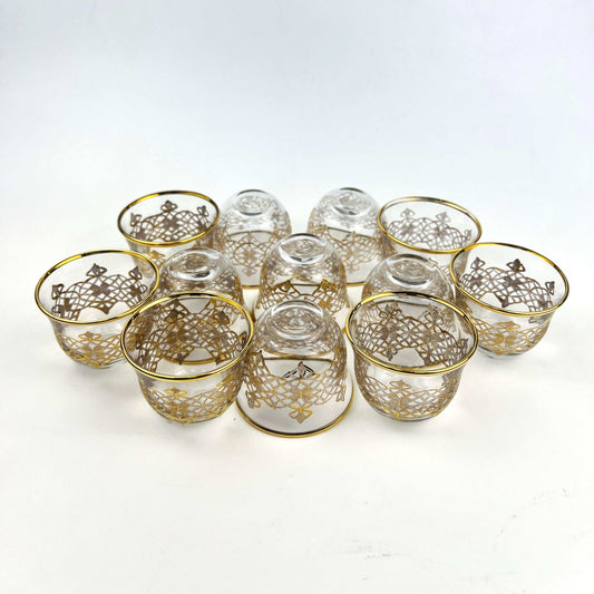 GOLD ARABIC COFFEE CUP SET OF 12