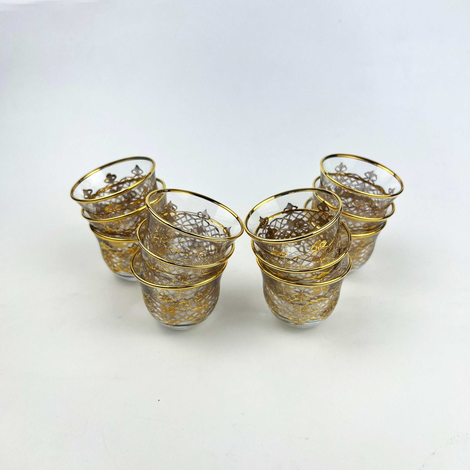 GOLD ARABIC COFFEE CUP SET OF 12