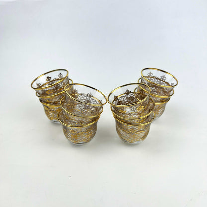 GOLD ARABIC COFFEE CUP SET OF 12