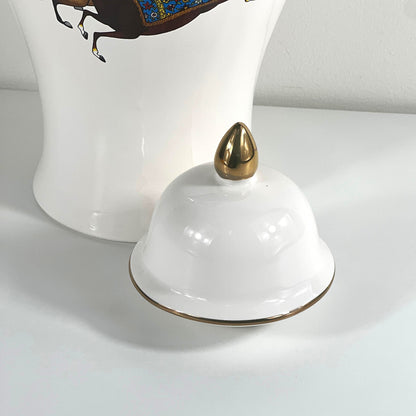 GOLD PLATED HORSE GINJER JAR 45CM