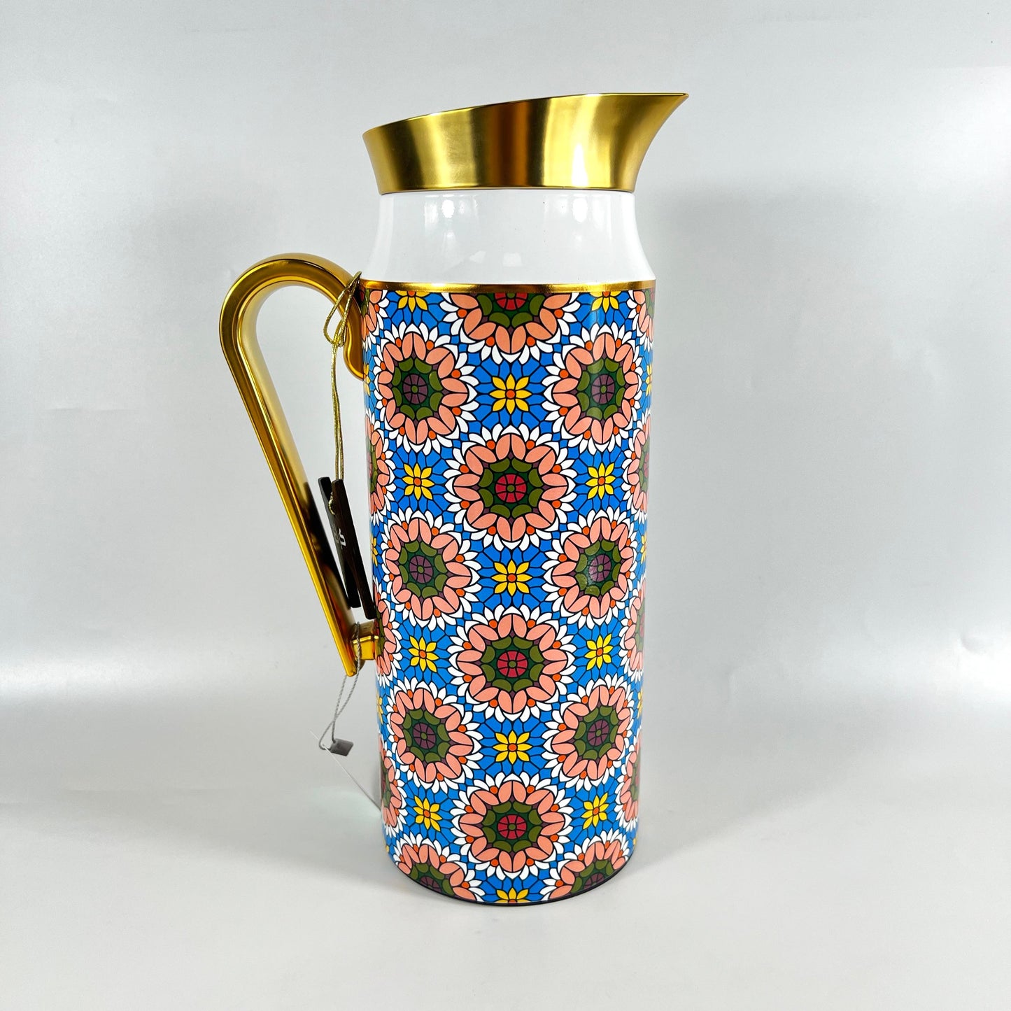 COLORFUL FLOWER DESIGN FLASK SET OF 2