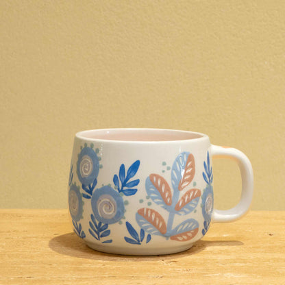 Personalized gold monogram ceramic mug with "Best Father" and floral design.