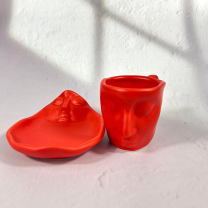 CERAMIC KISS ESPRESSO CUP/RED