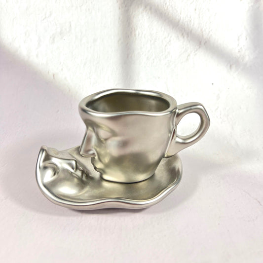 CERAMIC KISS ESPRESSO CUP/SILVERY