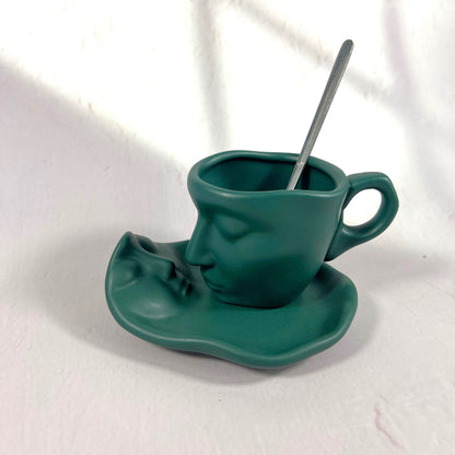 CERAMIC KISS ESPRESSO CUP/GREEN