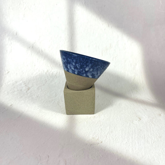CONICAL SHAPED CUP & HOLDER 100ML/NAVY