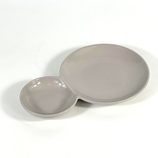 GRAY TWO-COMPARTMENT PLATE