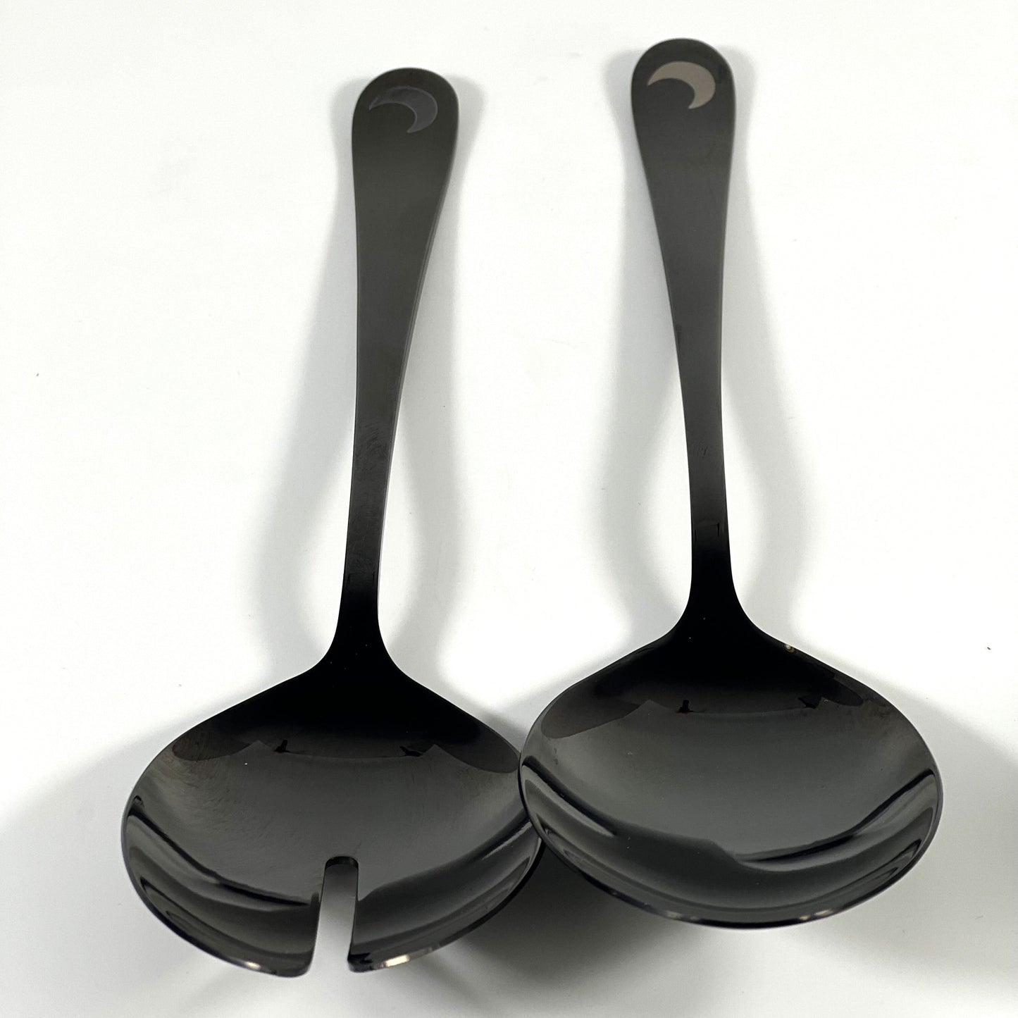 BLACK SERVING SALAD SET/2 PCS