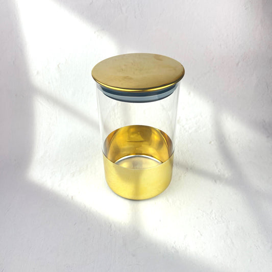 GOLDEN GLASS SEALED STORAGE 16.5CM*10CM