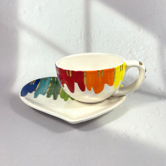 RAINBOW CUP AND SAUCER