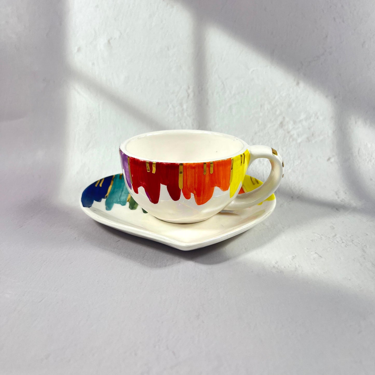 RAINBOW CUP AND SAUCER