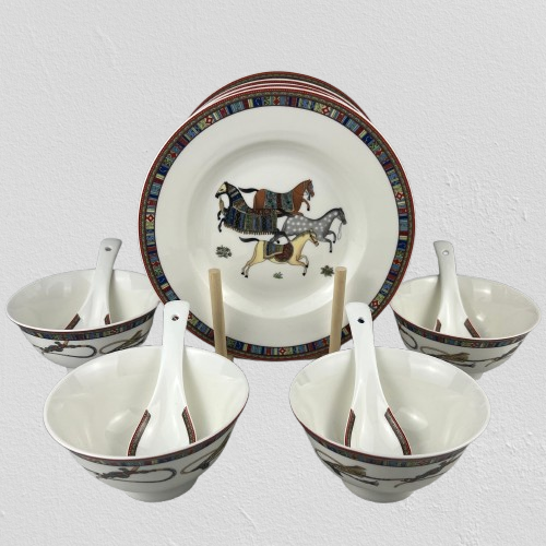 SET OF 12 HORSE BOWL/SPOON