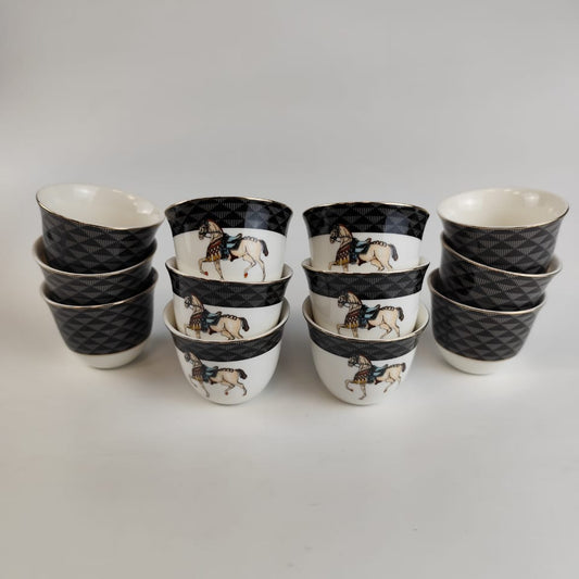 HORSE ARABIC CUP SET OF 12