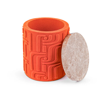 ORANGE AND BEIGE STORAGE BOX