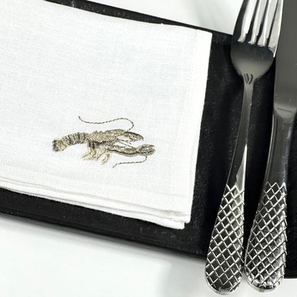 LOBSTER COCKTAIL NAPKIN WHITE BEIGE/SET