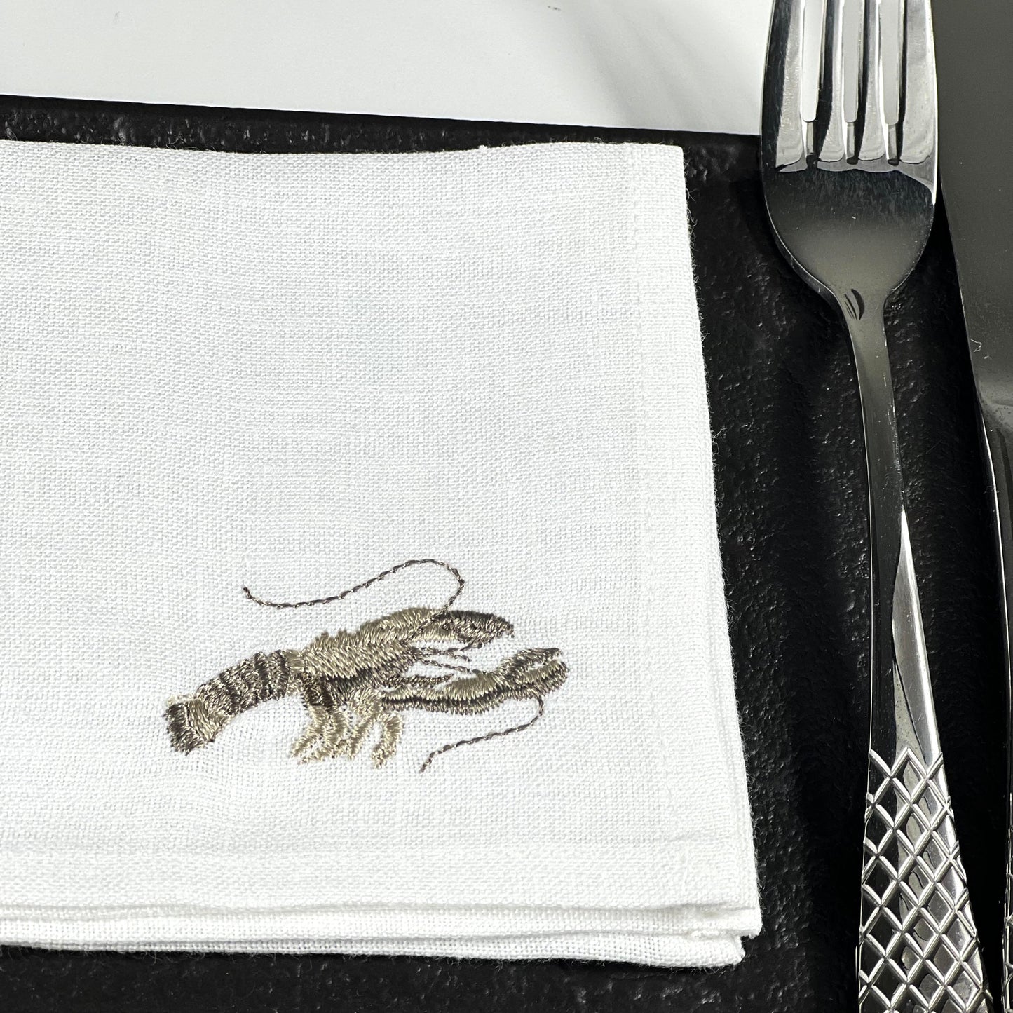 LOBSTER COCKTAIL NAPKIN WHITE BEIGE/SET