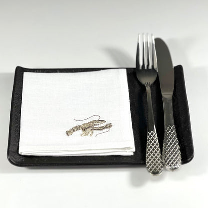 LOBSTER COCKTAIL NAPKIN WHITE BEIGE/SET