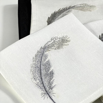 FAETHERS SILVER-WHITE COCKTAIL NAPKIN
