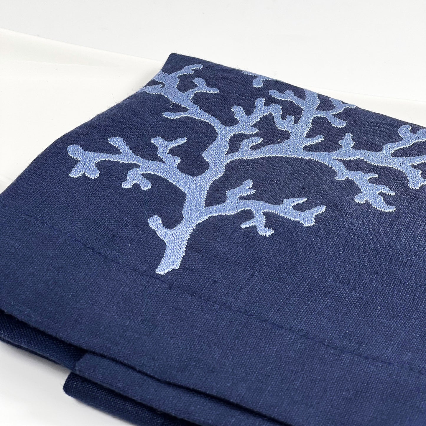 CORAL NAVY-LIGHT BLUE LINEN TRAY LINER