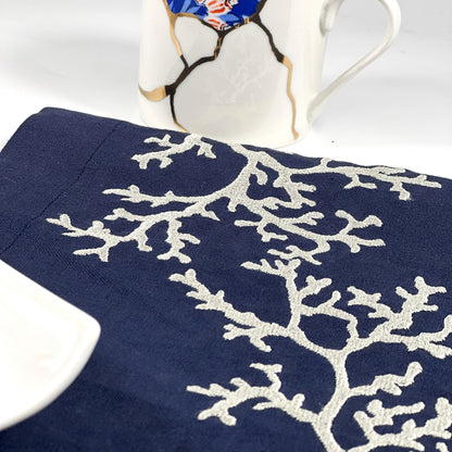 CORAL NAVY-LIGHT BEIGE LINEN TRAY LINER