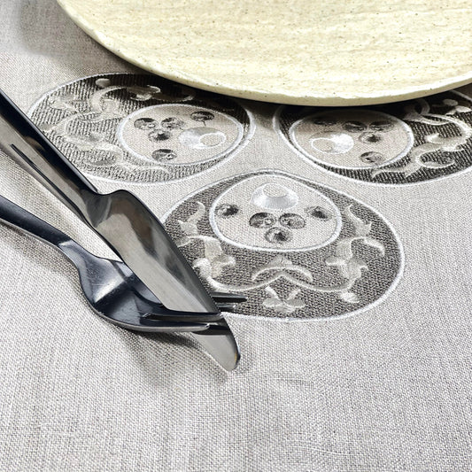 CHINTEMANI BEIGE-NATURAL LINEN RUNNER
