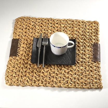SQUARE BASE W/RIGONNI SKIN NATURAL PLACEMAT 42X42CM