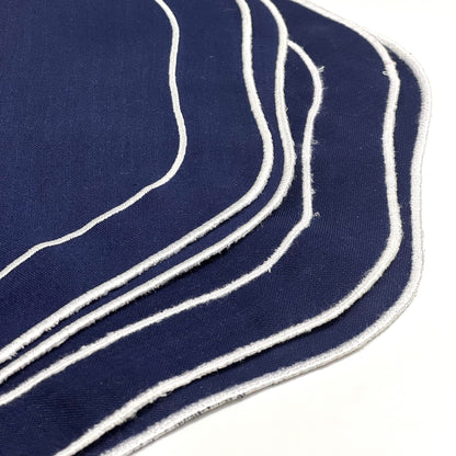 ALPHA GRACE POLYSTER TABLE MAT NAVY BLUE 40CM SET OF 2