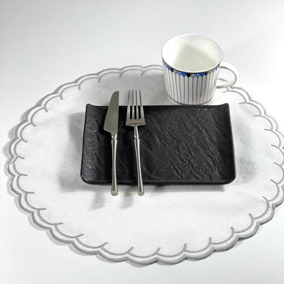 ALPHA GRACE POLYSTER  WHITE 45X45CM SET OF 4