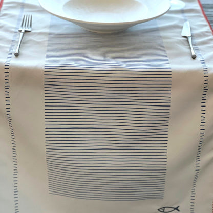 MARIN TABLE RUNNER BLUE 60X150CM