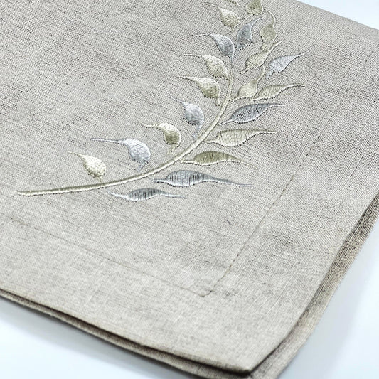 LEAVES ON A BRANCH / NATRUL LINEN TRAYLINER SET OF 2