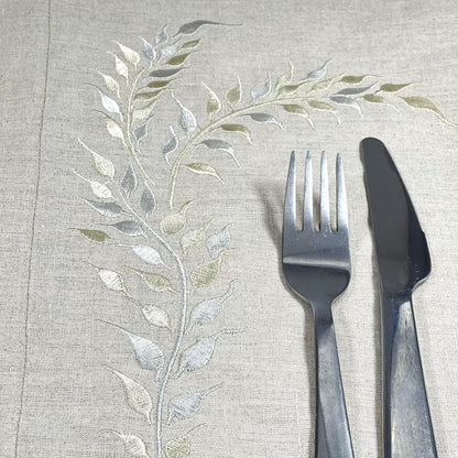 LEAVES ON A BRANCH / NATRUL LINEN TRAYLINER SET OF 2
