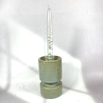 CHRISTA CANDLE HOLDER GREEN 14CM
