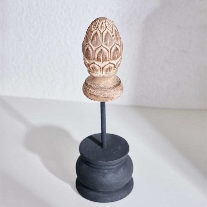 Black Pine Stand 15cm with modern black finish and decorative design.