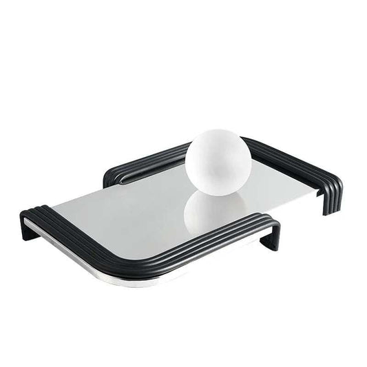 AIM TRY tray with polished surface and black curved edges for home decor.