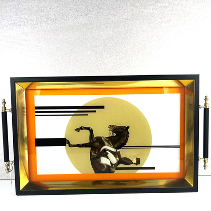 TRAY LADY WITH HORSE44*28CM